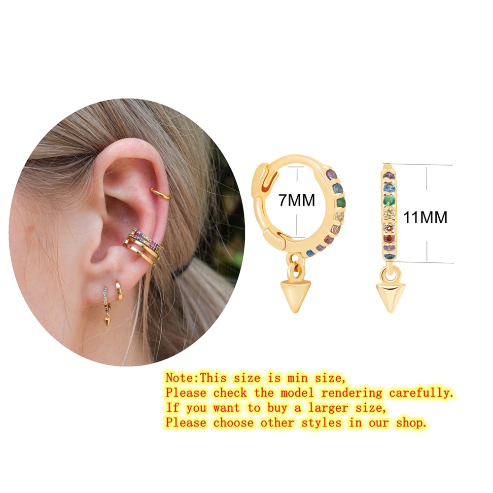 Moonmory-2020-100-Real-925-Sterling-Silver-Huggie-Hoop-Earrings-With-Stones-Rainbow-Spike-Earrings-With-5